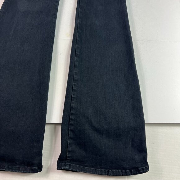 Frame Jeans Junior' 25x33* Le One Flare Mid Rise Black Faded Stretch Denim Tag 1 - Picture 5 of 16